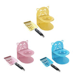 Maxbell Elevated Cat Bowl Non Slip Ergonomic Sturdy Pet Accessories Cat Litter Scoop Yellow