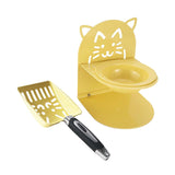 Maxbell Elevated Cat Bowl Non Slip Ergonomic Sturdy Pet Accessories Cat Litter Scoop Yellow