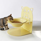 Maxbell Elevated Cat Bowl Non Slip Ergonomic Sturdy Pet Accessories Cat Litter Scoop Yellow