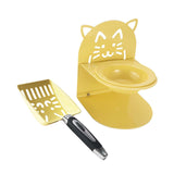 Maxbell Elevated Cat Bowl Non Slip Ergonomic Sturdy Pet Accessories Cat Litter Scoop Yellow