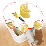 Maxbell Elevated Cat Bowl Non Slip Ergonomic Sturdy Pet Accessories Cat Litter Scoop Yellow