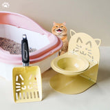 Maxbell Elevated Cat Bowl Non Slip Ergonomic Sturdy Pet Accessories Cat Litter Scoop Yellow
