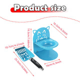 Maxbell Elevated Cat Bowl Non Slip Ergonomic Sturdy Pet Accessories Cat Litter Scoop Blue