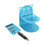 Maxbell Elevated Cat Bowl Non Slip Ergonomic Sturdy Pet Accessories Cat Litter Scoop Blue