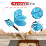 Maxbell Elevated Cat Bowl Non Slip Ergonomic Sturdy Pet Accessories Cat Litter Scoop Blue