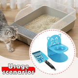 Maxbell Elevated Cat Bowl Non Slip Ergonomic Sturdy Pet Accessories Cat Litter Scoop Blue