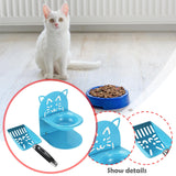 Maxbell Elevated Cat Bowl Non Slip Ergonomic Sturdy Pet Accessories Cat Litter Scoop Blue