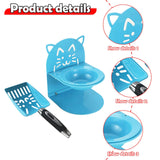 Maxbell Elevated Cat Bowl Non Slip Ergonomic Sturdy Pet Accessories Cat Litter Scoop Blue