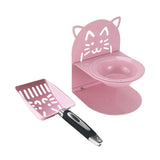 Maxbell Elevated Cat Bowl Non Slip Ergonomic Sturdy Pet Accessories Cat Litter Scoop Pink