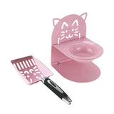 Maxbell Elevated Cat Bowl Non Slip Ergonomic Sturdy Pet Accessories Cat Litter Scoop Pink