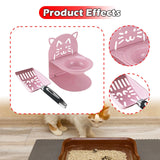 Maxbell Elevated Cat Bowl Non Slip Ergonomic Sturdy Pet Accessories Cat Litter Scoop Pink