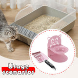 Maxbell Elevated Cat Bowl Non Slip Ergonomic Sturdy Pet Accessories Cat Litter Scoop Pink