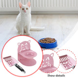 Maxbell Elevated Cat Bowl Non Slip Ergonomic Sturdy Pet Accessories Cat Litter Scoop Pink