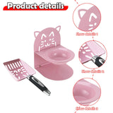 Maxbell Elevated Cat Bowl Non Slip Ergonomic Sturdy Pet Accessories Cat Litter Scoop Pink