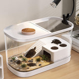 Maxbell Turtle Tank Multifunctional Area Hideout Box Turtle Terrarium Pets Accessory L