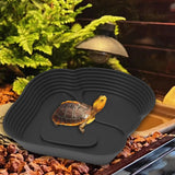 Maxbell Reptile Water Dish Tortoise Water Bath Bowl for Terrapin Tortoises Terrapins black