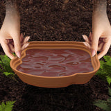 Maxbell Reptile Water Dish Tortoise Water Bath Bowl for Terrapin Tortoises Terrapins Light Brown