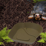 Maxbell Reptile Water Dish Tortoise Water Bath Bowl for Terrapin Tortoises Terrapins coffee