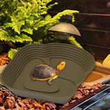 Maxbell Reptile Water Dish Tortoise Water Bath Bowl for Terrapin Tortoises Terrapins coffee