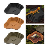 Maxbell Reptile Food Water Bowl with Ramp Turtle Bathing Pool for Turtle Snake Gecko Black