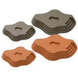 Maxbell Reptile Food Water Bowl with Ramp Turtle Bathing Pool for Turtle Snake Gecko Light Brown