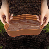 Maxbell Reptile Food Water Bowl with Ramp Turtle Bathing Pool for Turtle Snake Gecko Light Brown