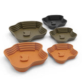 Maxbell Reptile Food Water Bowl with Ramp Turtle Bathing Pool for Turtle Snake Gecko Dark Green