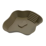 Maxbell Reptile Food Water Bowl with Ramp Turtle Bathing Pool for Turtle Snake Gecko Dark Green