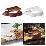 Maxbell Reptile Water Dish with Ramps Food Feeding Bowl for Chameleon Snake Tortoise Brown