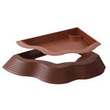 Maxbell Reptile Water Dish with Ramps Food Feeding Bowl for Chameleon Snake Tortoise Brown