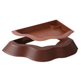 Maxbell Reptile Water Dish with Ramps Food Feeding Bowl for Chameleon Snake Tortoise Brown