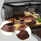 Maxbell Reptile Water Dish with Ramps Food Feeding Bowl for Chameleon Snake Tortoise Brown