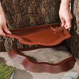 Maxbell Reptile Water Dish with Ramps Food Feeding Bowl for Chameleon Snake Tortoise Brown