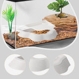 Maxbell Reptile Water Dish with Ramps Food Feeding Bowl for Chameleon Snake Tortoise White