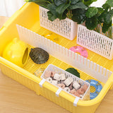 Maxbell Turtle Bathing Tank Turtle Live Breeding Box for Frog Turtles Small Reptiles yellow