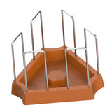 Maxbell Tortoise Feeding Dish Weighted Base Turtle Food Bowl for Chameleon Crawl Pet Light Brown