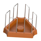 Maxbell Tortoise Feeding Dish Weighted Base Turtle Food Bowl for Chameleon Crawl Pet Light Brown