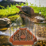 Maxbell Tortoise Feeding Dish Weighted Base Turtle Food Bowl for Chameleon Crawl Pet Light Brown