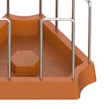 Maxbell Tortoise Feeding Dish Weighted Base Turtle Food Bowl for Chameleon Crawl Pet Light Brown