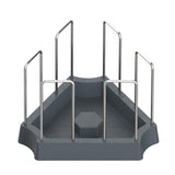 Maxbell Tortoise Feeding Dish Weighted Base Turtle Food Bowl for Chameleon Crawl Pet Gray