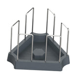 Maxbell Tortoise Feeding Dish Weighted Base Turtle Food Bowl for Chameleon Crawl Pet Gray