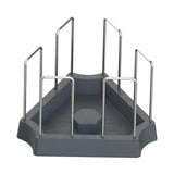 Maxbell Tortoise Feeding Dish Weighted Base Turtle Food Bowl for Chameleon Crawl Pet Gray