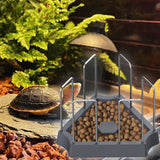 Maxbell Tortoise Feeding Dish Weighted Base Turtle Food Bowl for Chameleon Crawl Pet Gray