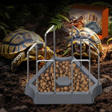 Maxbell Tortoise Feeding Dish Weighted Base Turtle Food Bowl for Chameleon Crawl Pet Gray