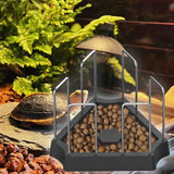 Maxbell Tortoise Feeding Dish Weighted Base Turtle Food Bowl for Chameleon Crawl Pet Black