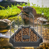 Maxbell Tortoise Feeding Dish Weighted Base Turtle Food Bowl for Chameleon Crawl Pet Black