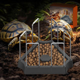 Maxbell Tortoise Feeding Dish Weighted Base Turtle Food Bowl for Chameleon Crawl Pet Black