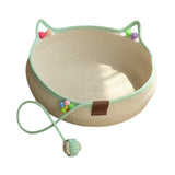 Maxbell Cotton Rope Woven Cat Bed Basket Kitten Scratching Resistant Cute Lounge Bed L