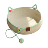 Maxbell Cotton Rope Woven Cat Bed Basket Kitten Scratching Resistant Cute Lounge Bed L