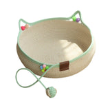 Maxbell Cotton Rope Woven Cat Bed Basket Kitten Scratching Resistant Cute Lounge Bed L